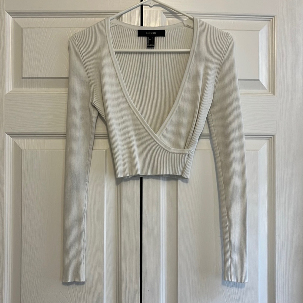 forever 21 cropped wrap sweater